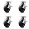 Service Caster 8 Inch Heavy Duty Polyolefin Caster Set with Ball Bearings and Brakes SCC SCC-35S820-POB-SLB-4 - alternate 1